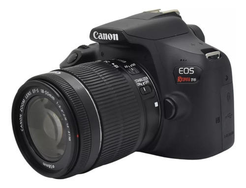  Canon Eos Rebel T6 Dslr Color  Negro + Lente 18-55 Mm