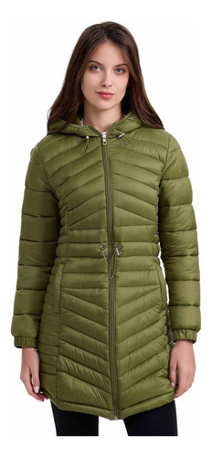 Parka Mujer Larga Básica Verde Musgo Fashion's Park