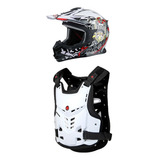 Kit Casco Motocross Enduro Nzi Knobby + Pechera Siamotos+