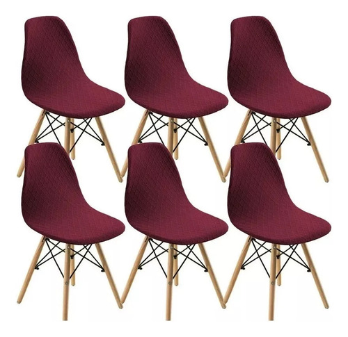 - Kits De Fundas De Silla Eames Stretch Jacquard De 6 Piezas