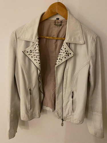 Campera Cuero Blanca