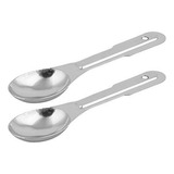 Cucharas Medidoras De Metal Para Cocina 2 Pzas Plateadas - C