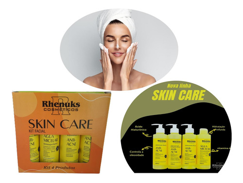 Kit Skin Care Anti Acne Completo Limpeza De Pele - Rhenuks