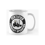 Taza Operador De Montacargas Certificado Negro Calidad Premi