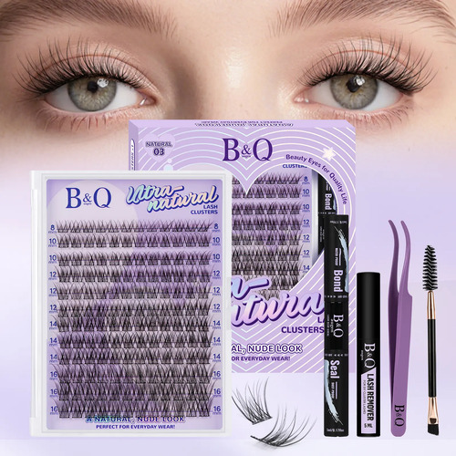 Extensiones De Pestañas Postizas Naturales B&q Kit Completo | Meses sin interés