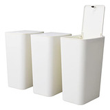 Papelera De Baño Con Tapa, Paquete De 3, 10 Litros-2,6 Galo