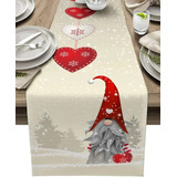 Cômoda Christmas Snowflakes Gnome Linen Table Runners