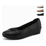 Zapatos Planos For Mujer Confort Piel En Negro Cómodo Ca [u]