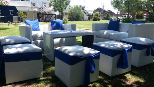 Puff Cubo Eco Cuero 40x40 Puff Para Eventos Y Exterior