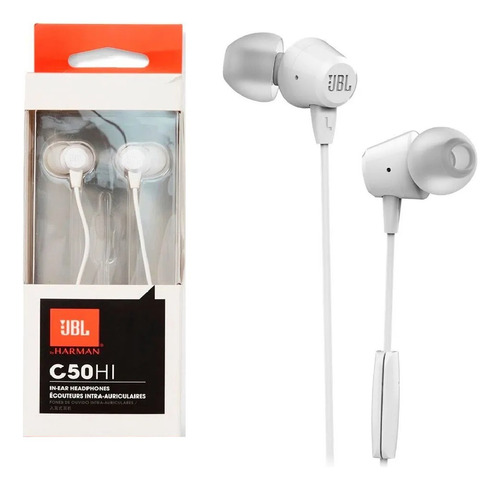 Auriculares Jbl C50hi In-ear Headphones Con Microfono Blanco