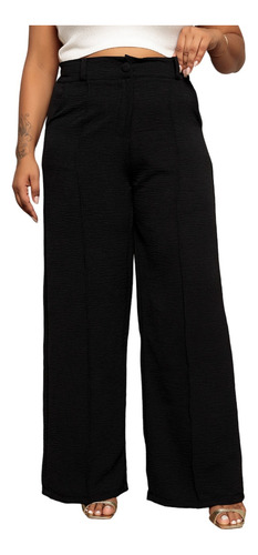 Calça Pantalona Plus Size Tecido Duna Wide Leg G1 G2 G3 