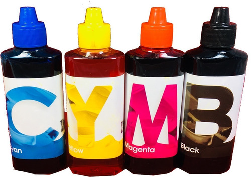 Tinta Inky Kit 4 Colores(bk,c,m,y) Dye/inobella De 100 Ml