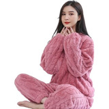 Pijama Conjunto Invierno Mujer Peludo Suave Trenzado