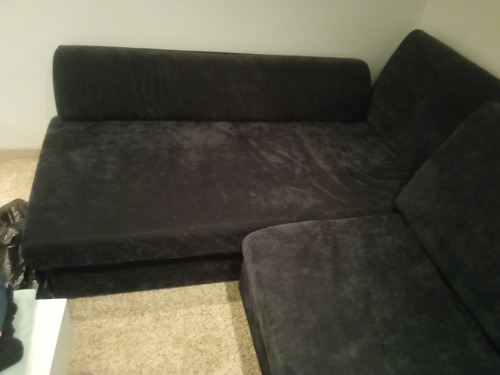 Sofa En L Grande Color Negro 