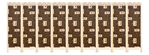 Biombo De Madera Plegable 9 Paneles 180x495 Cm Envío Gratis
