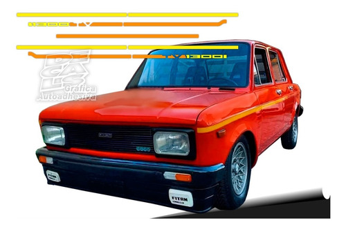 Calco Fiat 128 Iava Tv 1300 Juego De Amarillo A Naranja