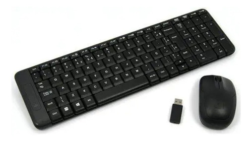 Kit Teclado E Mouse  Sem Fio Logitech Mk220 Preto