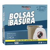 Bolsa De Basura 500 Bolsas Chica 61 X 61cm Members Choice