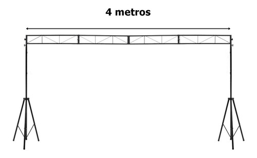 Tripe Iluminação Gol 4 Metros Treliça 24 Borboletas Trave Dj