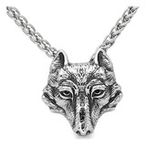 Noridc Viking Collar  Lobo Acero Inoxidable Collar Vi