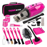 Thinkwork Kit De Aspiradora Portátil Rosa, Kit De Limpieza.