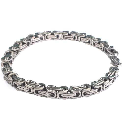 Pulseira Peruana Bali 4 Mm X 19 Cm Aço Cirúrgico Inox Prata