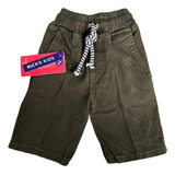 Bermuda Short De Niño Tipo Jogger Gabardina Con Resorte