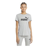 Remera Puma Essentials Logo Sportstyle Mujer Moda Gris Melan