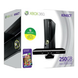 Microsoft Xbox 360 250gb + 2 Controles + Kinect Cor: Preto + 10 Jogos, Todo Original (é Usado).
