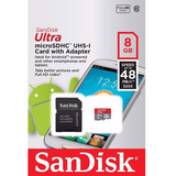 Sandisk Tarjeta Memoria Micro Sd 8gb Ultra Clase 10 + Adapta