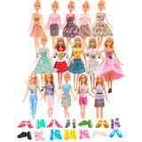 15 Conjuntos Roupas Barbie + 15 Sapatos Salto & Retos
