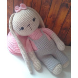 Conejita Oreja Largas Tejida A Crochet Amigurumi Peluches