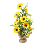 Mini Arreglo Floral De Mesa De Girasoles Artificiales En