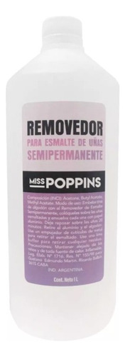 Removedor De Esmalte Semipermanente Miss Poppins 1l