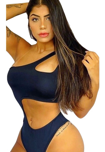 Body Feminino Manga Unica Ombro Só Alcinha Bojo Cropped