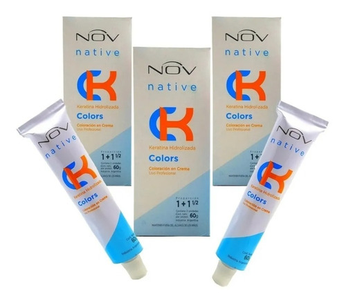 Kit X 3 Tinturas Coloración En Crema C/ Keratina Nov 120 Gr