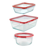 Set X3 Herméticos Contenedores Vidrio Fresh Lock Pyrex