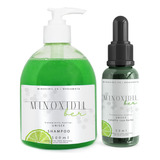 Shampoo 500ml Y Auxiliar Unisex50ml Minoxidil 5% Y Bergamota