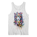 Musculosa Tigre Ilustracion Colores Vivos Exclusivo