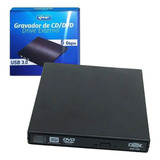 Gravador De Dvd Slim Ultra Portatil 3.0 Usb Slim Externo