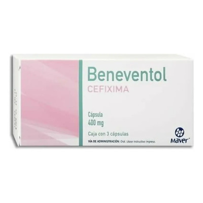Beneventol Cefixima Cápsula 400 Mg, 3 Cápsulas | Envío gratis