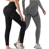 2pzs Leggins Deportivos Mallas Mujer Yoga Gym Lycra Leggins