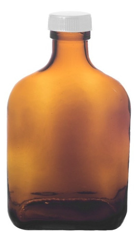 Petaca Botella Vidrio Ambar 200 Cc Con Tapa Rosca X 36 Unid