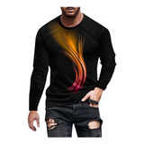 Top G Para Hombre, Casual, Cuello Redondo, Manga Larga, Esta