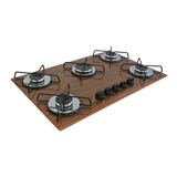 Fogão Cooktop Chamalar 5 Bocas Ultra Chama-amadeirado Escuro Cor Marrom Voltagem Bivolt