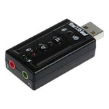 Tarjeta De Sonido: Adaptador De Audio Usb 7.1 C/p2 Para Ordenador Portátil, Color Negro