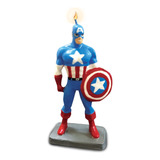 Vela Pastel Figura Cumpleaños Capitan America Kiwivelas