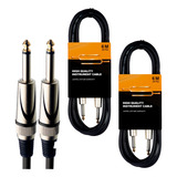 Pack X2 Cable Plug 1/4 Mono Guitarra Bajo - 6 Metros