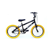 Bicicleta  Bmx Freestyle Infantil Ello Bike Energy Aro 20 Freios V-brakes Cor Preto/amarelo Com Descanso Lateral