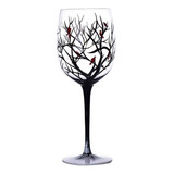 (4 Copas De Vino Seasons Tree, Únicas, Pintadas A Mano,  [u]